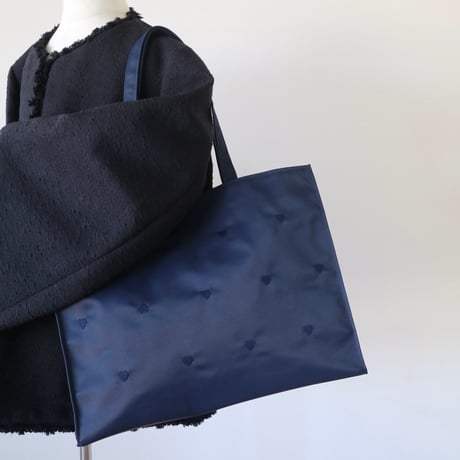 【nico】イニシャル　刺繍　大きめレッスンバッグ　Lサイズ　ショルダー ゆうパケット対応】Balletイニシャル 刺繍トートバッグ[L