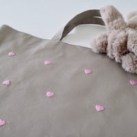 Navy label・レッスンバッグ・紺＊さくらんぼ(赤)刺繍 | Coco chic