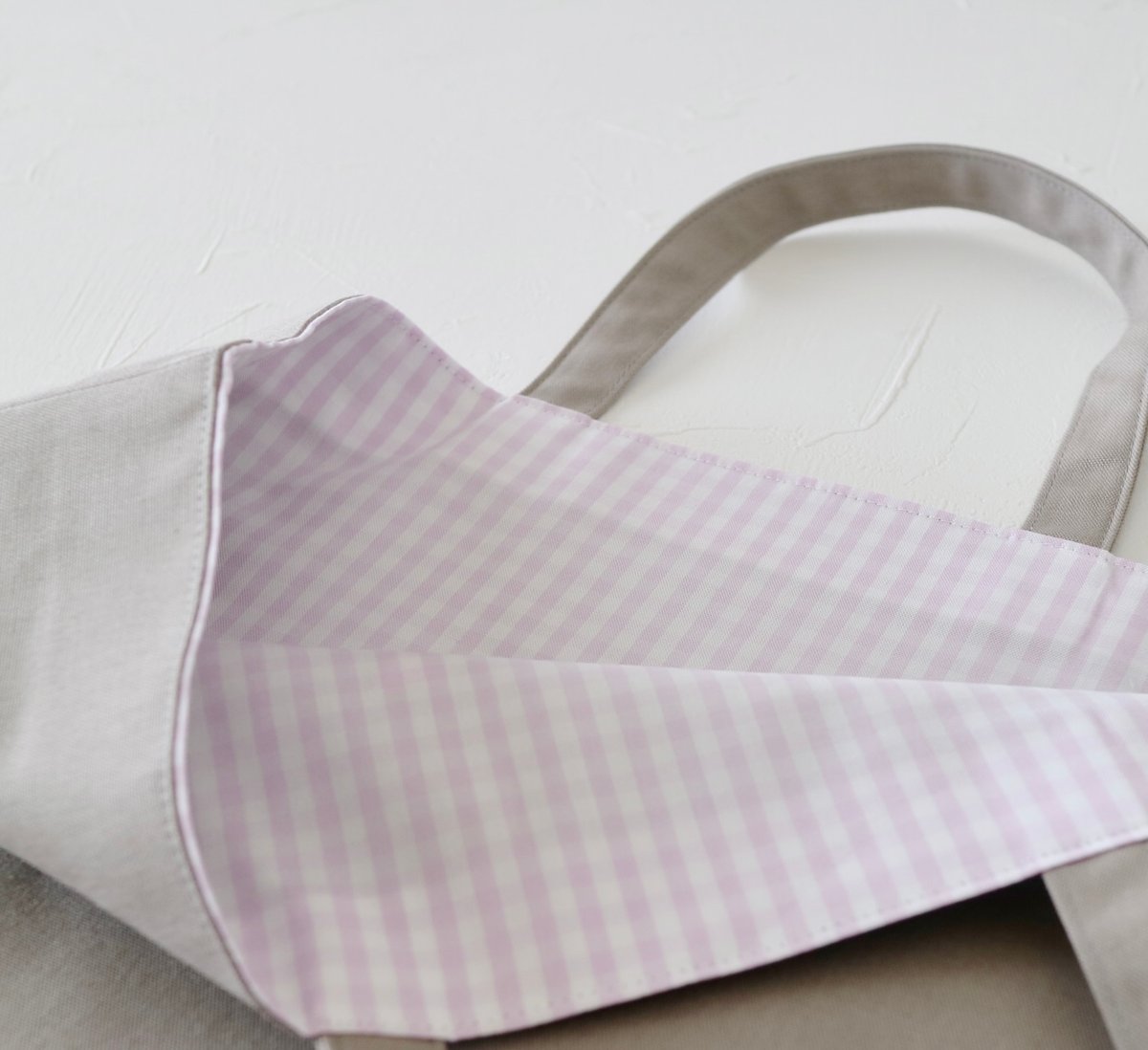 Navy label・レッスンバッグ・グレー＊さくらんぼ(ピンク)刺繍 | Coco chic