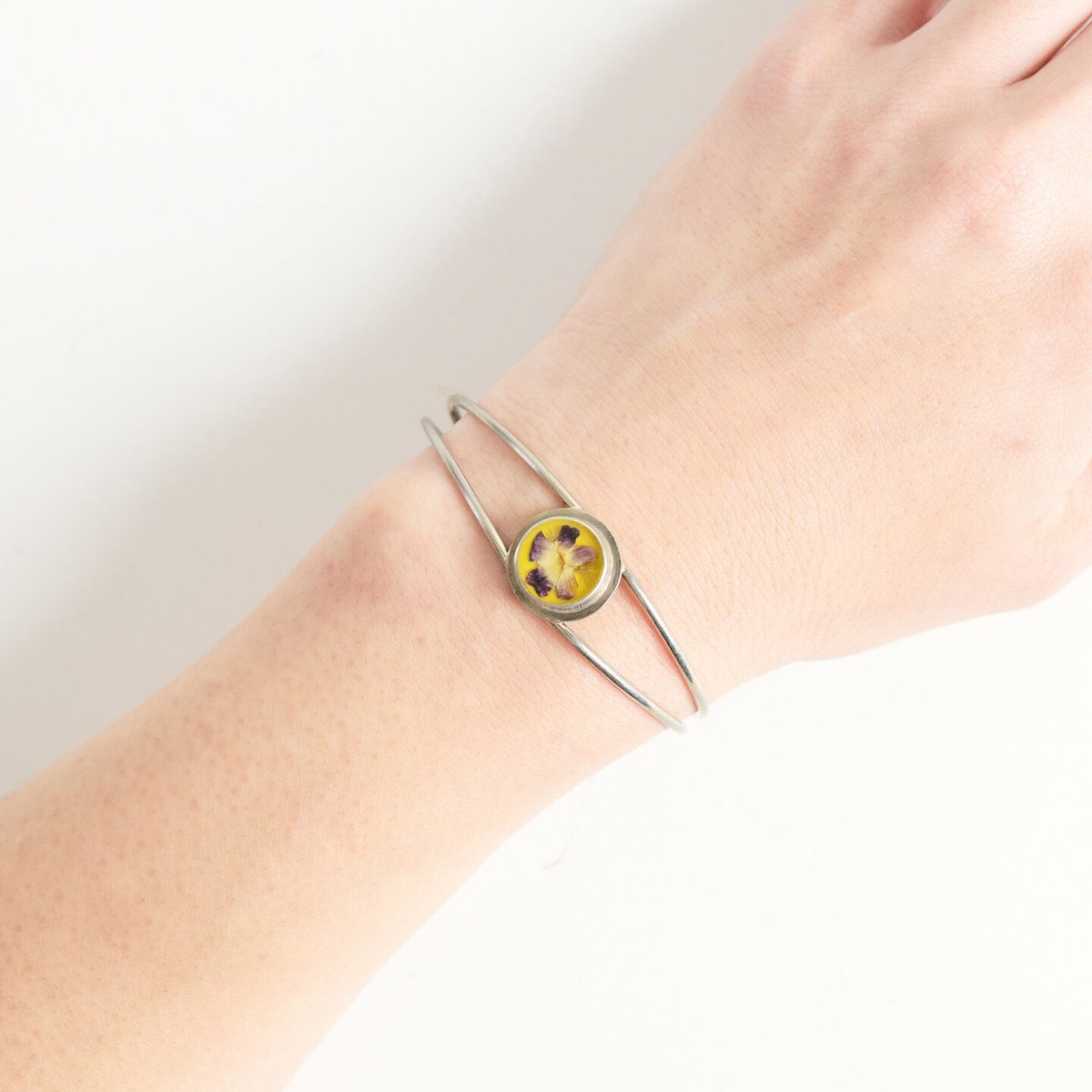 Gustavo flower extrafine bracelet round-SILVER