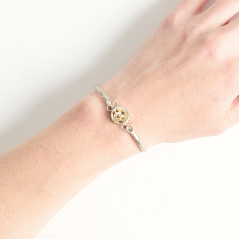 Gustavo Flower Round Narrow Bracelet-SILVER | d