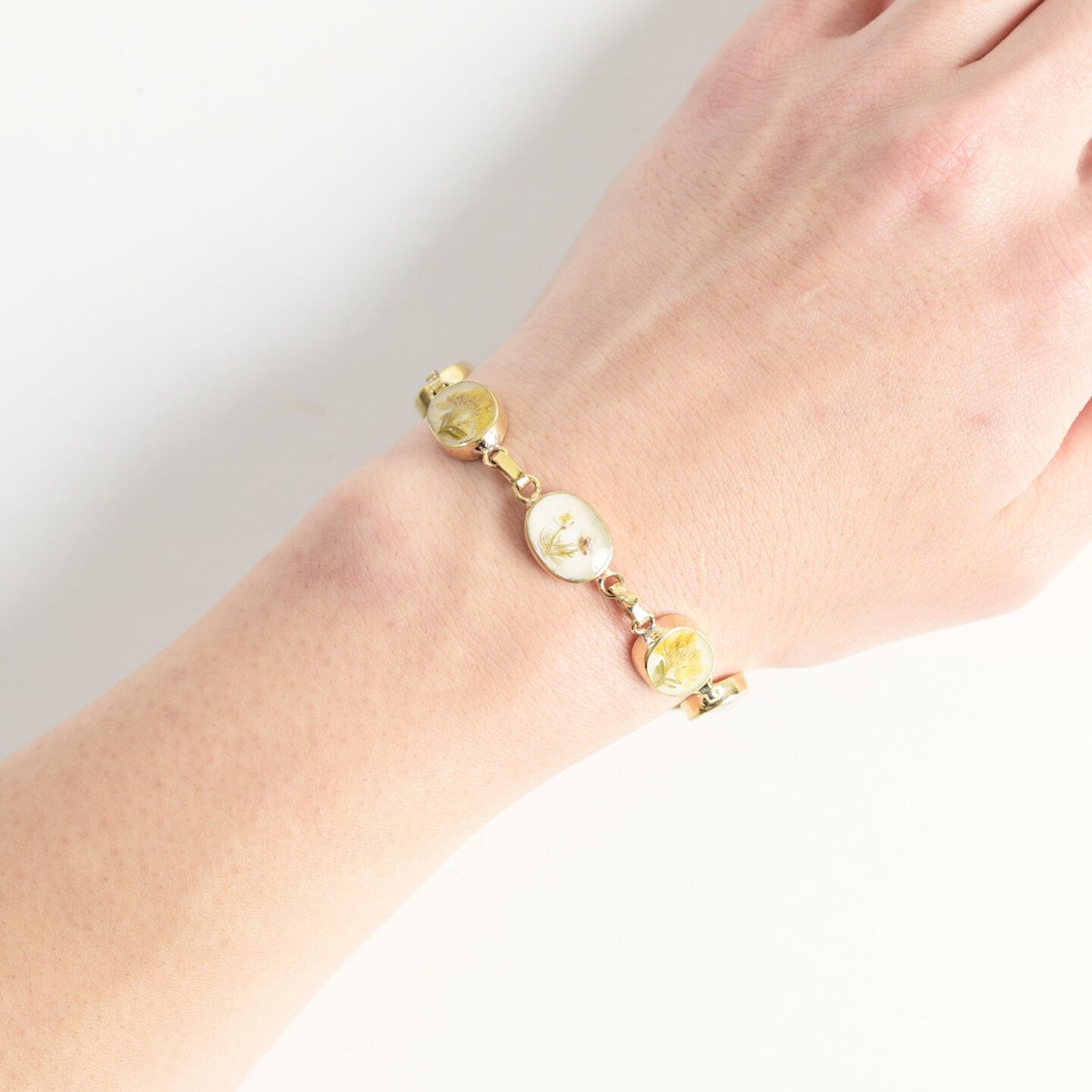 Gustavo Flower Chain Bracelet-GOLD | deernakame
