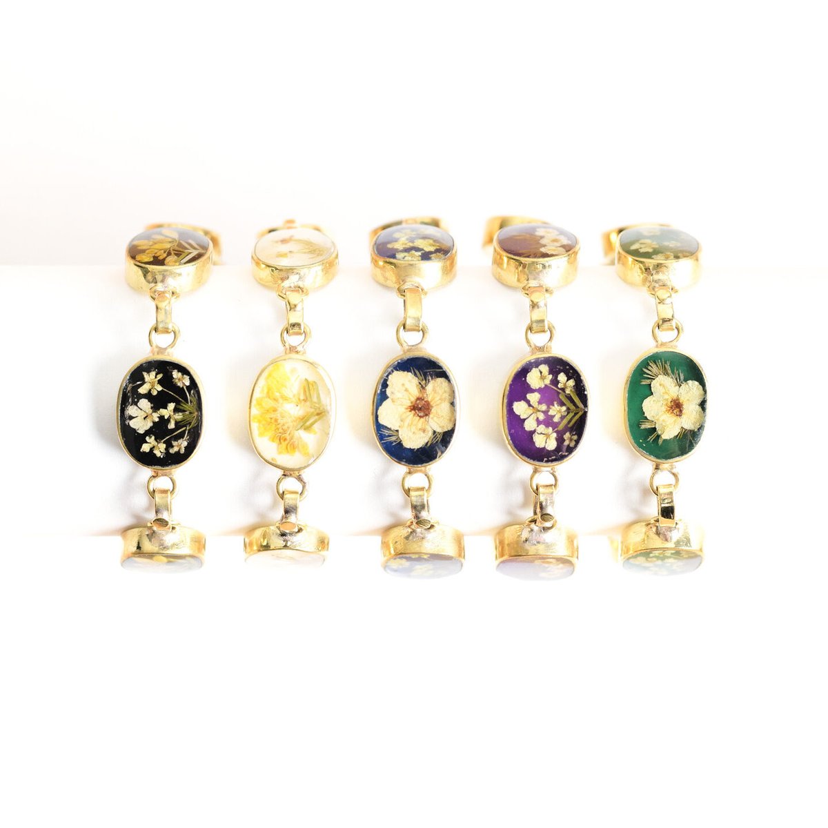 Gustavo Flower Chain Bracelet-GOLD | deernakame