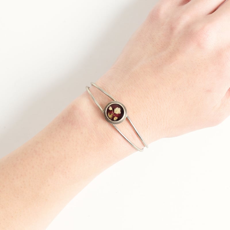 Gustavo flower extrafine bracelet round-SILVER