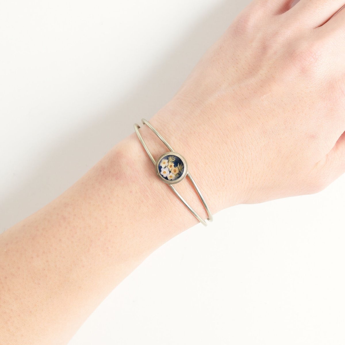 Gustavo Flower Extrafine Bracelet バングル Gustavo flower extrafine bracelet round-SILVER