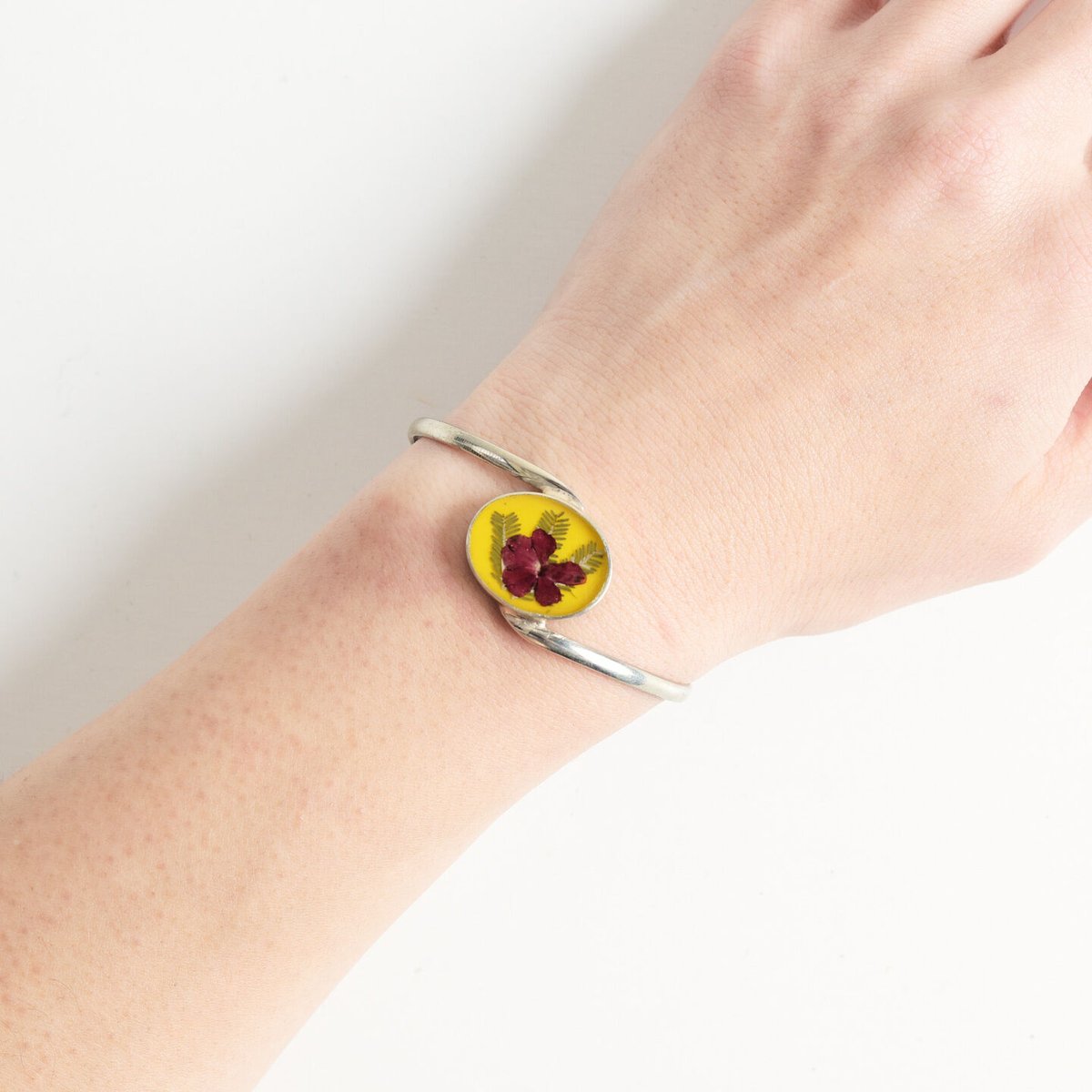 Gustavo Flower Chain Bracelet-SILVER | deernaka