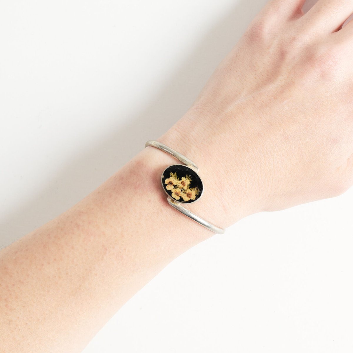 Gustavo Flower Chain Bracelet-SILVER | deernaka
