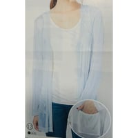 ひとつボタン付きシルクメッシュロングカーディガン