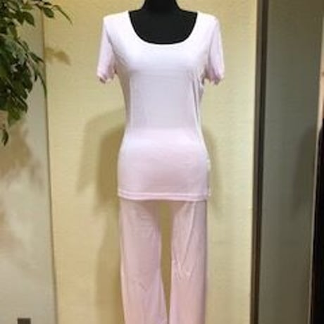シルク100％　ファインタッチ2分袖Tシャツ