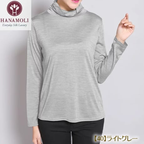 シルクルーズネックタートルTシャツ