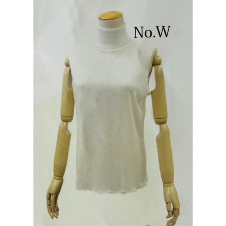 シルクメッシュノースリーブタートルTシャツ