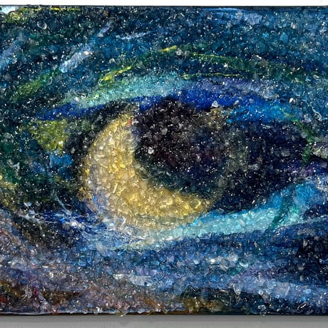 ○波間の藍晶石　　絵画原画+Powerストーン ○波間の藍晶石 絵画原画+Powerストーン 藍晶石 Kyanite 鉱物