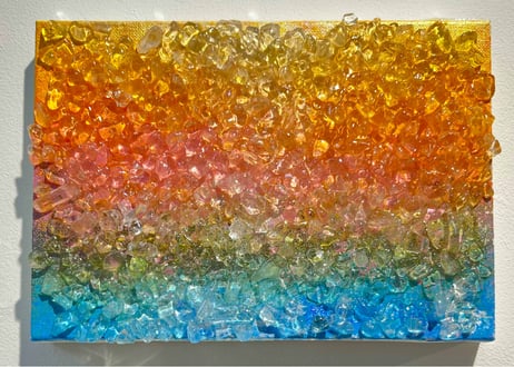 ○Crystal veil 絵画原画+天然石 ○Crystal veil 絵画原画+天然石 ○Crystal veil 絵画原画+天然石