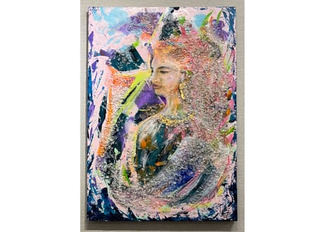 サトチヒロさん　水晶アート シルバーフレーム CATEGORY サトチヒロ個展”目覚める水晶” | Artston gallery