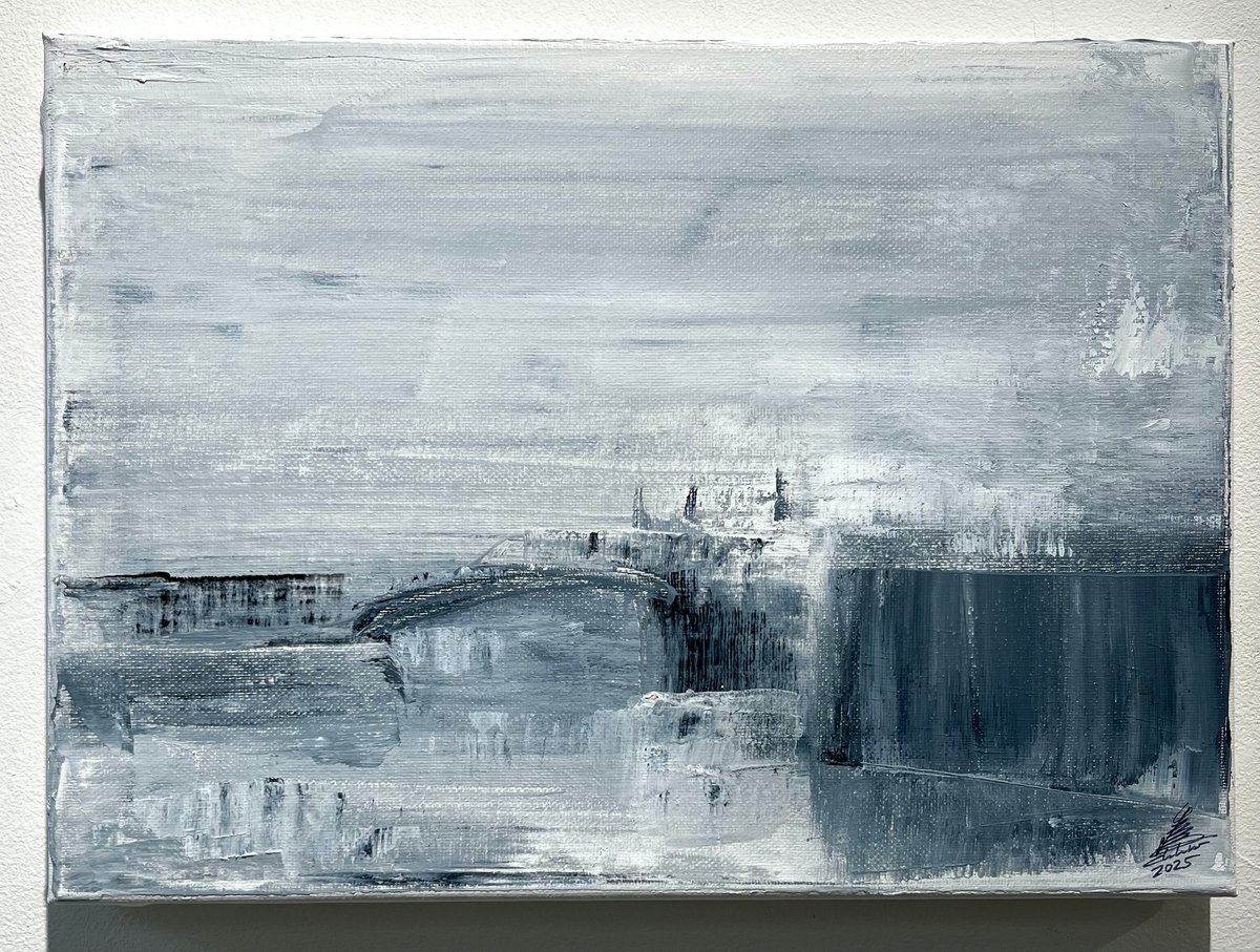 T. Seguchi 油彩画 風景画 シルバーフレーム 落ち着く一枚｜橋のある風景 Landscape with a Bridge | Artston