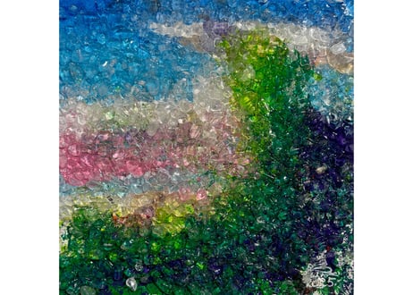 ○Crystal veil 絵画原画+天然石 ○Crystal veil 絵画原画+天然石 ○Crystal veil 絵画原画+天然石