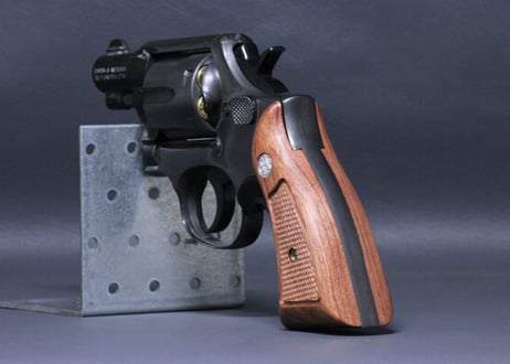 ウッドグリップ｜S&W｜M10｜K/Lフレーム”スクエアバットタイプ”用｜サービスサイズ／テーパーカット／ブビンガ