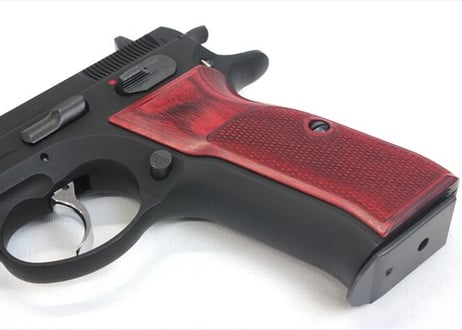ウッドグリップ｜KSC製 Cz75｜チェッカー/レッド　[AWG-1450]