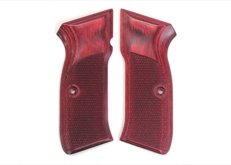 ウッドグリップ｜KSC製 Cz75｜チェッカー/レッド　[AWG-1450]