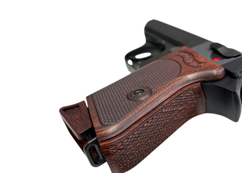 ウッドグリップ｜マルゼン製 ワルサーPPK｜チェッカー/ブラウン