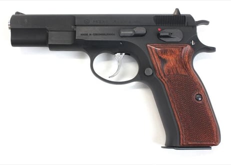ウッドグリップ｜KSC製 Cz75｜チェッカー/ブラウン　[AWG-1449]