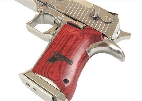 ウッドグリップ｜DESERT EAGLE .50AE｜スムーズロゴ/レッド　[WST-317]