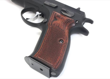 ウッドグリップ｜KSC製 Cz75｜チェッカー/ブラウン　[AWG-1449]