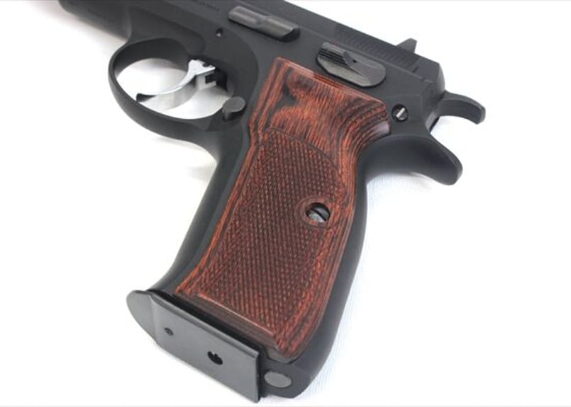 ウッドグリップ|KSC製 Cz75|チェッカー/ブラウン [AWG-1449 ウッドグリップ|KSC製 Cz75|チェッカー/ブラウン [AWG-1449