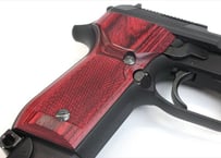 ウッドグリップ｜KSC製｜M93RⅡシリーズ（ガスブロ）｜チェッカー/レッド　[AWG-1432]