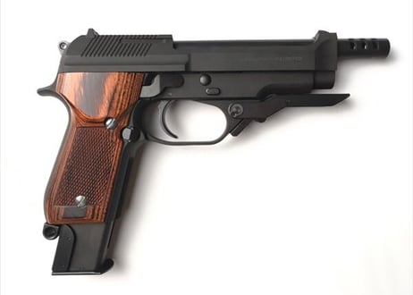 ウッドグリップ｜KSC製｜M93RⅡシリーズ（ガスブロ）｜チェッカー/ブラウン　[AWG-1431]