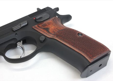 ウッドグリップ｜KSC製 Cz75｜チェッカー/ブラウン　[AWG-1449]