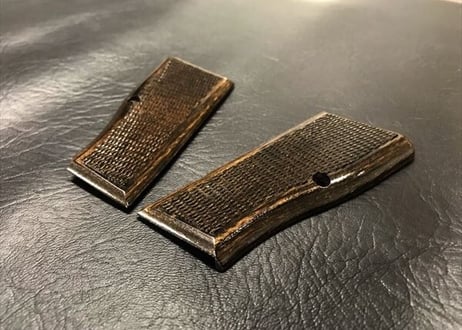 ウッドグリップ｜タナカワークス社製 ブローニング・ハイパワー｜チェッカー/ダークブラウン　[AWG-1418]