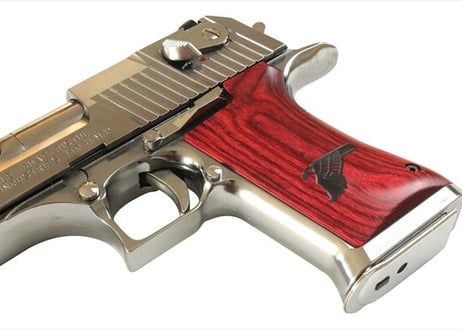 ウッドグリップ｜DESERT EAGLE .50AE｜スムーズロゴ/レッド　[WST-317]