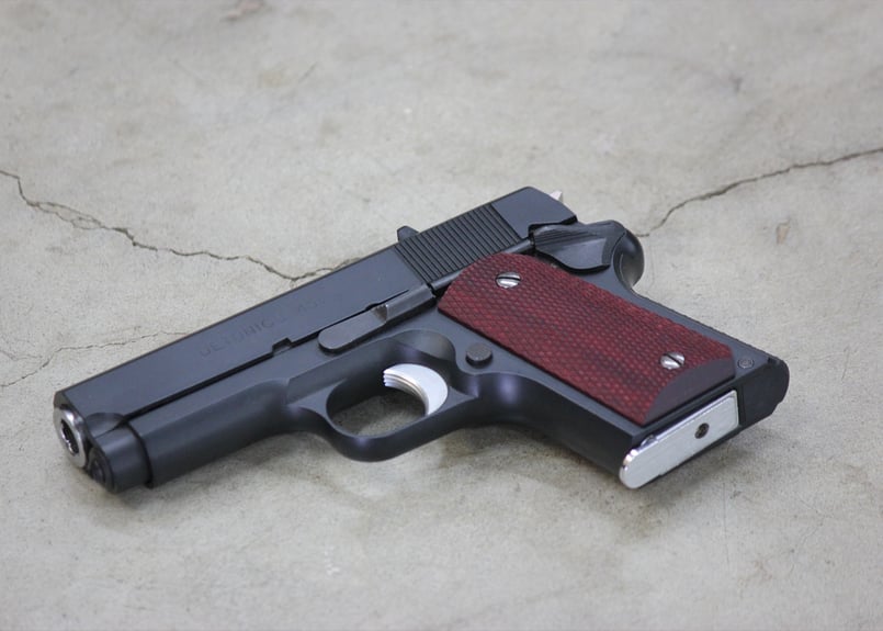 ウッドグリップ｜東京マルイ デトニクス.45｜フルチェッカー/レッド