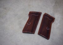 ウッドグリップ｜マルゼン製 ワルサーPPK/S、PP｜フルチェッカー/ブラウン　[AWG-1456]