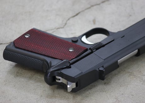 ウッドグリップ｜東京マルイ デトニクス.45｜フルチェッカー/レッド