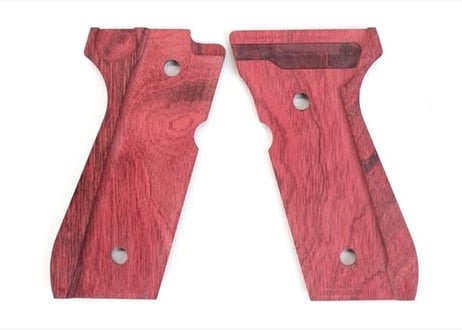 ウッドグリップ｜U.S.M9/M9A1｜スムースロゴ/レッド　[AWG-1406]