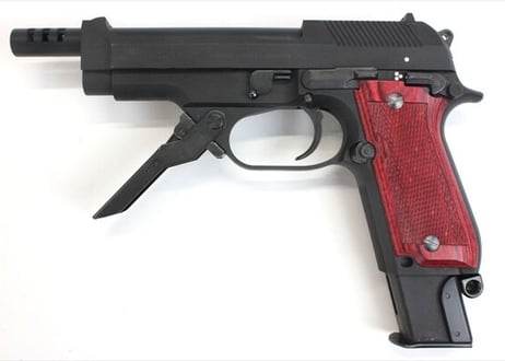 ウッドグリップ｜KSC製｜M93RⅡシリーズ（ガスブロ）｜チェッカー/レッド　[AWG-1432]