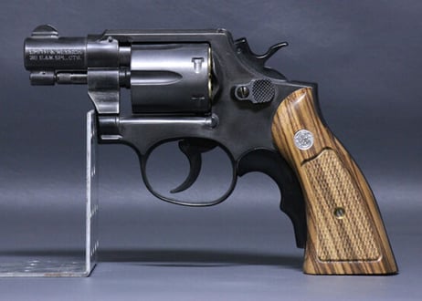 ウッドグリップ｜S&W｜M10｜K/Lフレーム”スクエアバットタイプ”用｜サービスサイズ／ストレート／ゼブラ