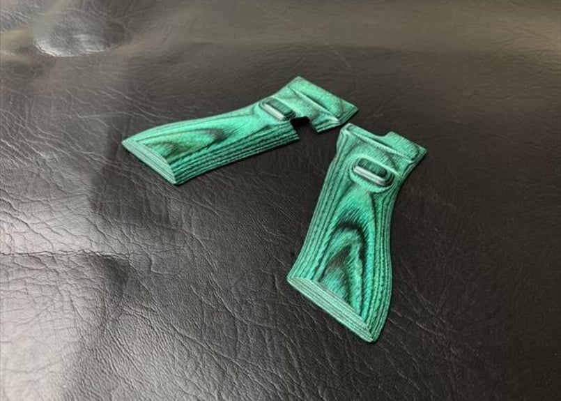 ウッドグリップ｜グロック17/18C｜スムース/グリーン [WST-341