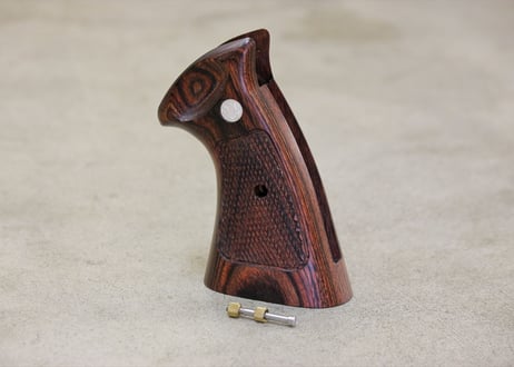 ウッドグリップ｜タナカワークス社製 S＆W M29（Nフレーム・スクエアバット）｜チェッカー/ブラウン  [AWG-1465]