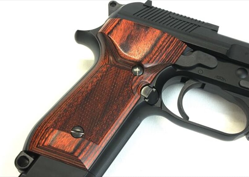 ウッドグリップ MARUI製｜M93R｜チェッカー/ブラウン [AWG-1435