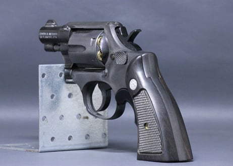 ウッドグリップ｜S&W｜M10｜K/Lフレーム”スクエアバットタイプ”用｜サービスサイズ／ストレート／黒檀