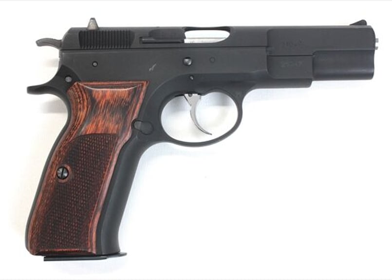 ウッドグリップ|KSC製 Cz75|チェッカー/ブラウン [AWG-1449 ウッドグリップ|KSC製 Cz75|チェッカー/ブラウン [AWG-1449