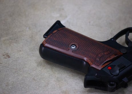 ウッドグリップ｜マルゼン製 ワルサーPPK/S、PP｜フルチェッカー/ブラウン　[AWG-1456]