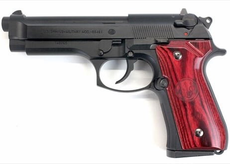 ウッドグリップ｜U.S.M9/M9A1｜スムースロゴ/レッド　[AWG-1406]