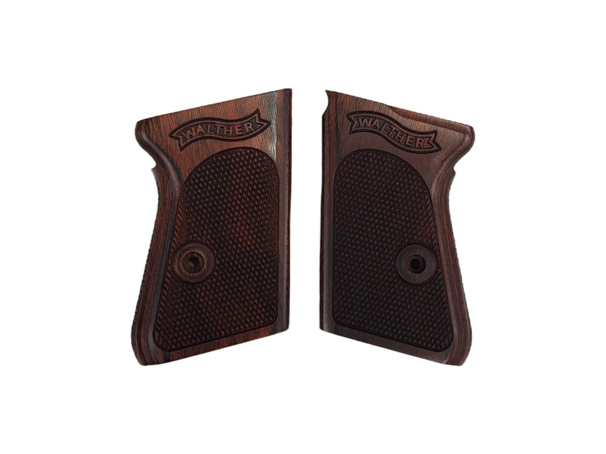 ウッドグリップ｜マルゼン製 ワルサーPPK｜チェッカー/ブラウン