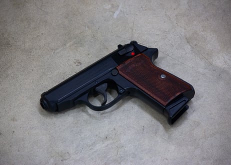 ウッドグリップ｜マルゼン製 ワルサーPPK/S、PP｜フルチェッカー/ブラウン　[AWG-1456]