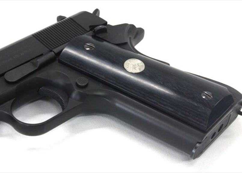 最新 ウッドグリップ|ガバメント/45AUTO|メダル/ブラック [AWG-1412 エアガン・モデルガン