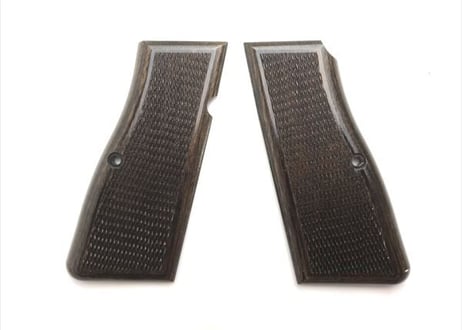 ウッドグリップ｜タナカワークス社製 ブローニング・ハイパワー｜チェッカー/ダークブラウン　[AWG-1418]